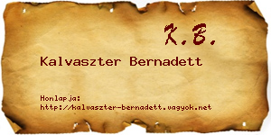 Kalvaszter Bernadett névjegykártya